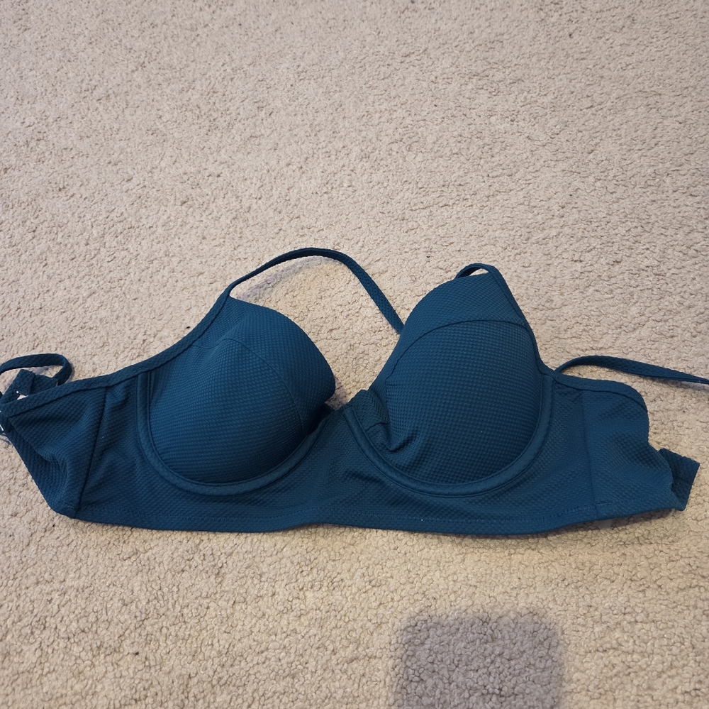 Blue Underwire Bikini with Adjustable Straps